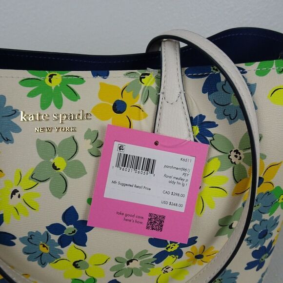 KATE SPADE All Day Floral Medley Large Tote With Wristlet Multicolor Modern New - Picture 5 of 12